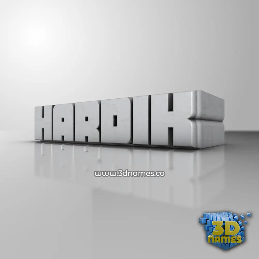 hardik in White Metro style - 3D name wallpaper