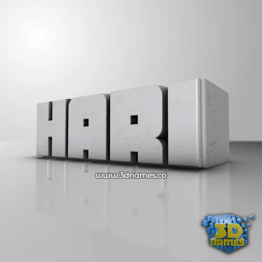 hari in White Metro style - 3D name wallpaper