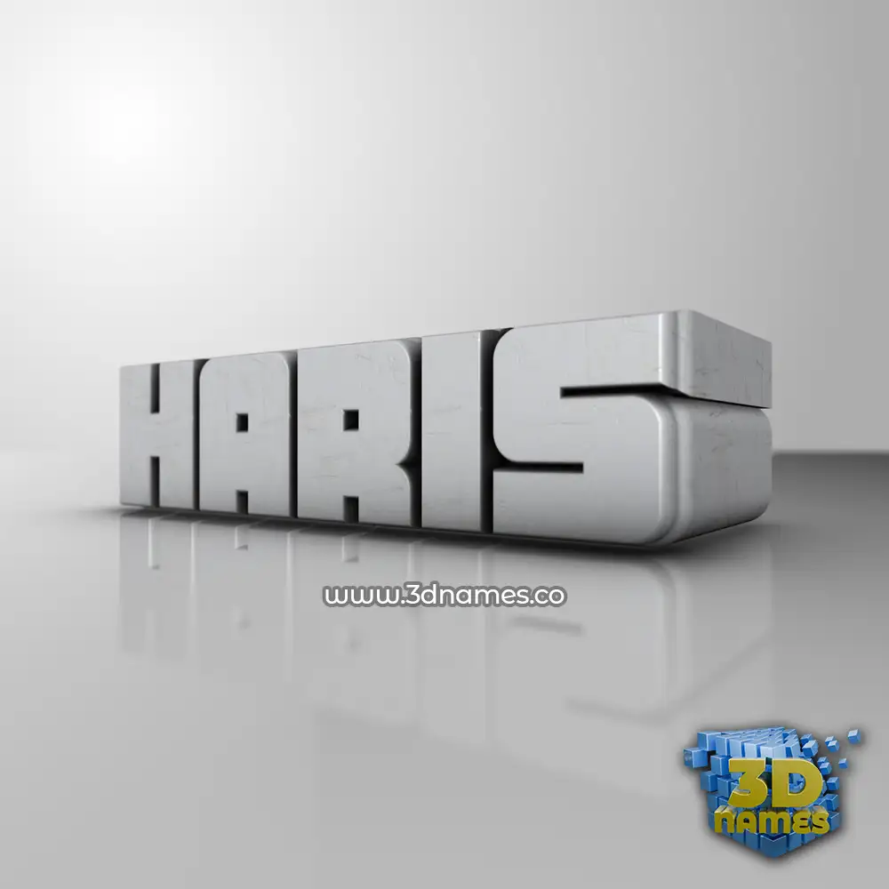 haris in White Metro style - 3D name wallpaper