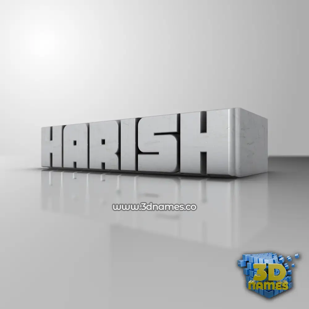 harish in White Metro style - 3D name wallpaper