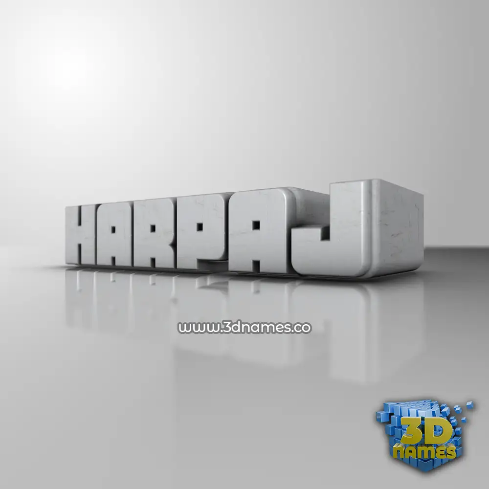 harpaj in White Metro style - 3D name wallpaper