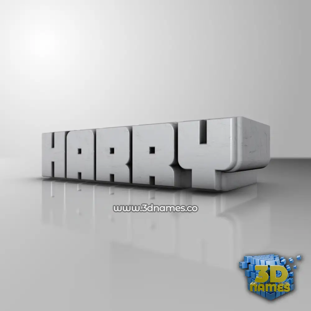 harry in White Metro style - 3D name wallpaper