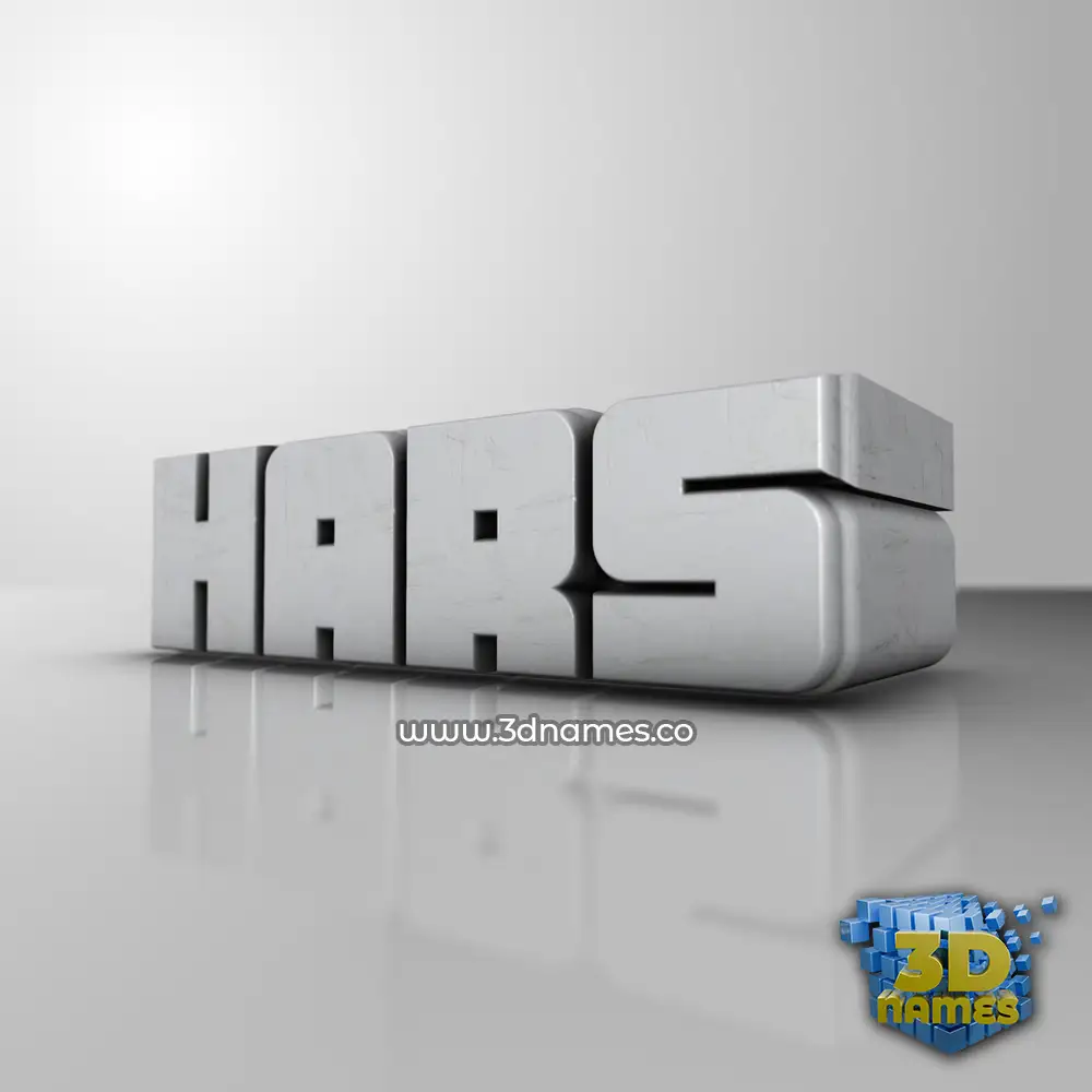 hars in White Metro style - 3D name wallpaper