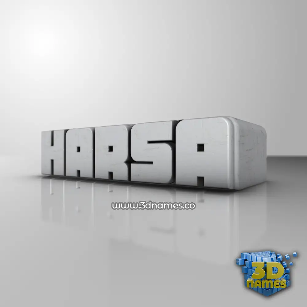 harsa in White Metro style - 3D name wallpaper