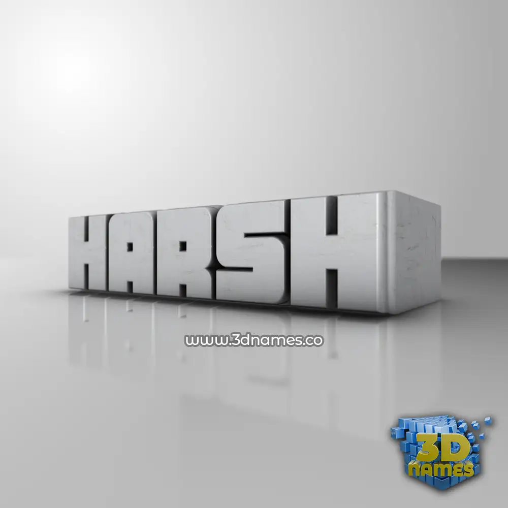 harsh in White Metro style - 3D name wallpaper