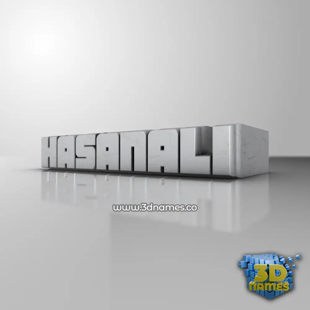 hasanali in White Metro style - 3D name wallpaper
