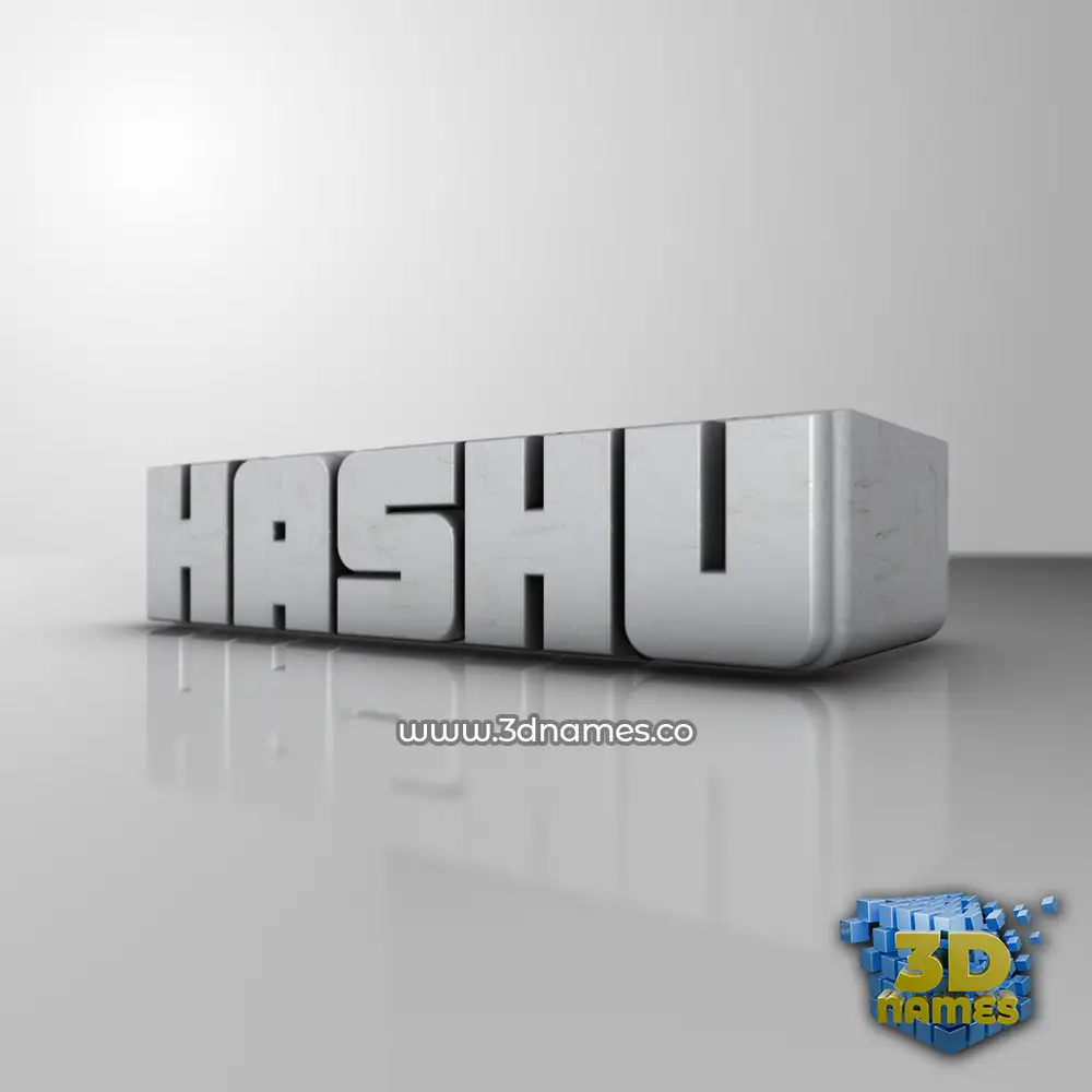 hashu in White Metro style - 3D name wallpaper
