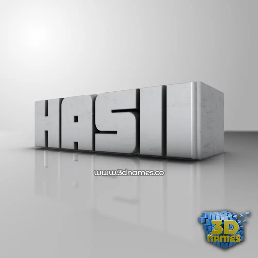 hasii in White Metro style - 3D name wallpaper