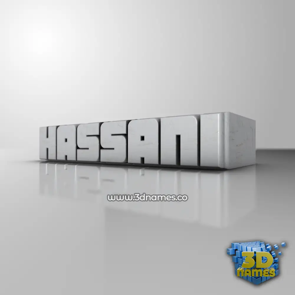 hassani in White Metro style - 3D name wallpaper