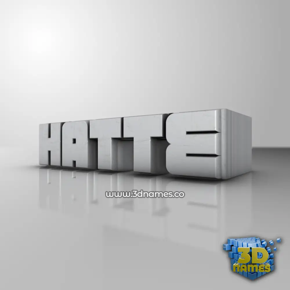 hatte in White Metro style - 3D name wallpaper