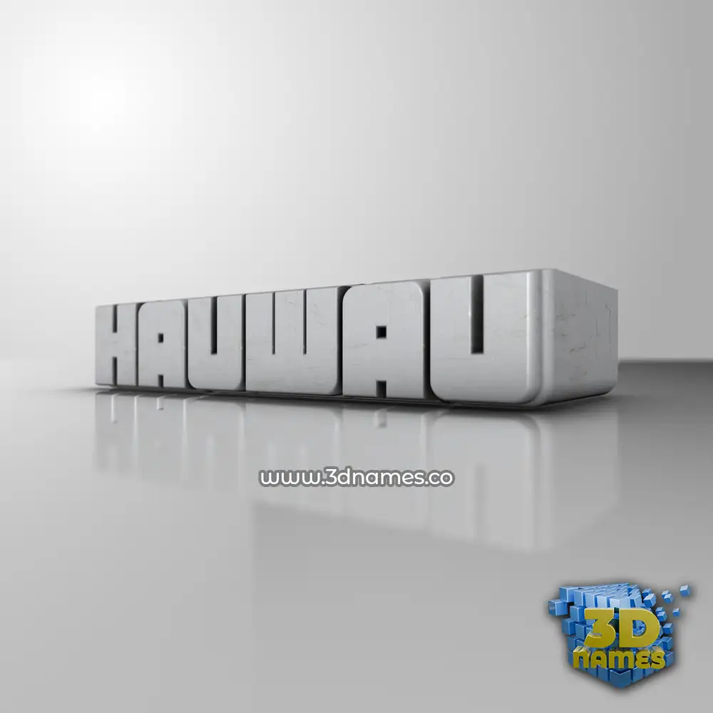 hauwau in White Metro style - 3D name wallpaper
