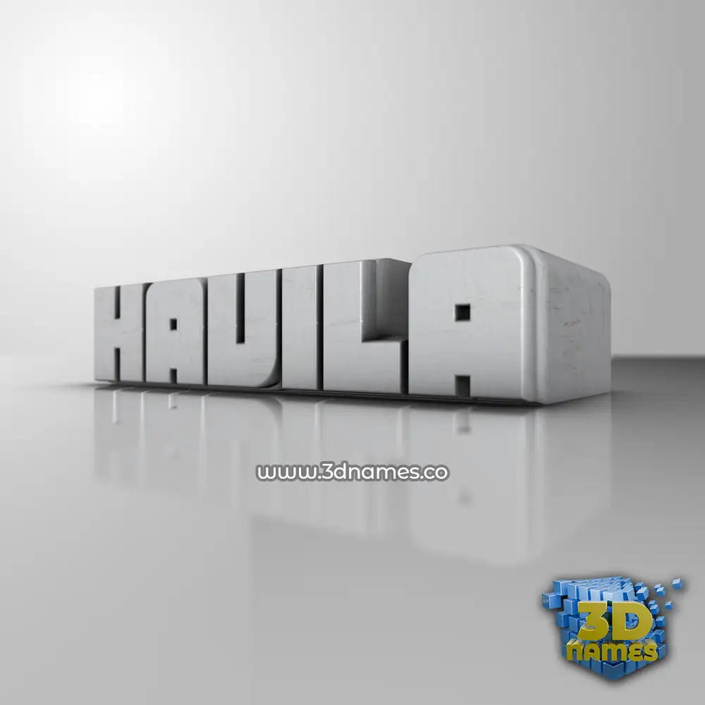 havila in White Metro style - 3D name wallpaper