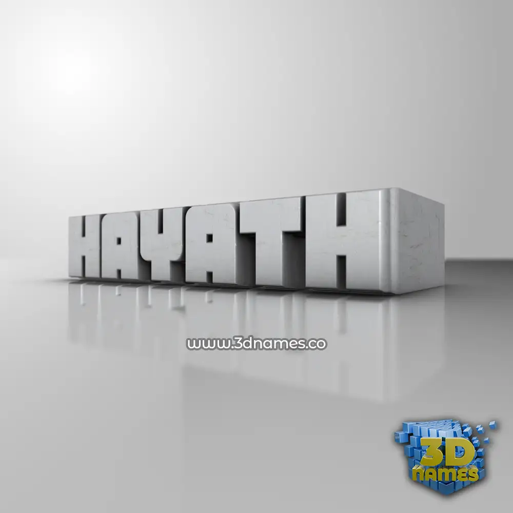 hayath in White Metro style - 3D name wallpaper
