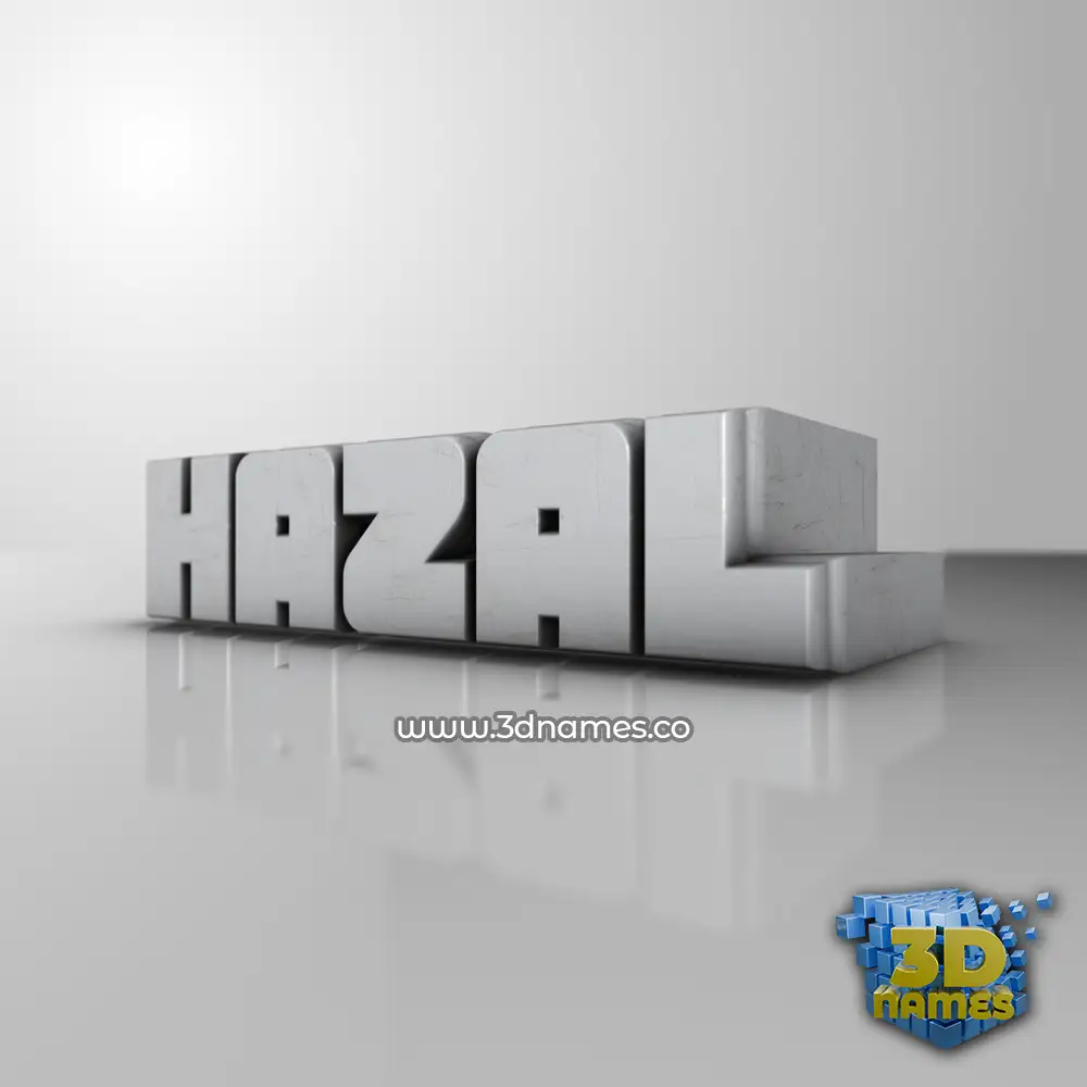 hazal in White Metro style - 3D name wallpaper