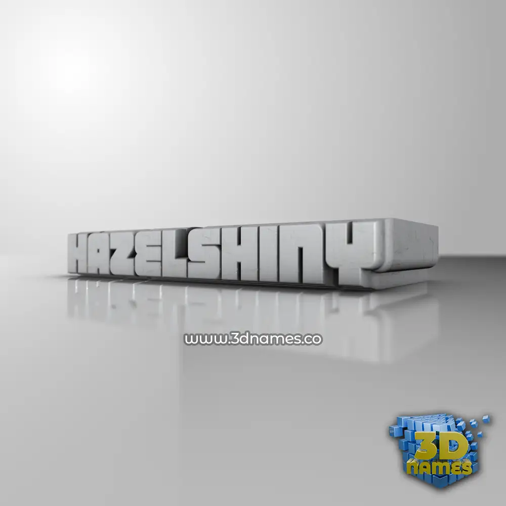hazelshiny in White Metro style - 3D name wallpaper