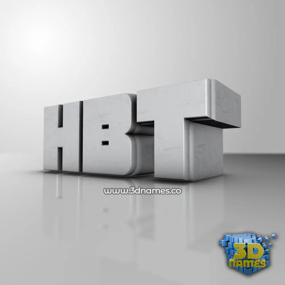 hbt in White Metro style - 3D name wallpaper