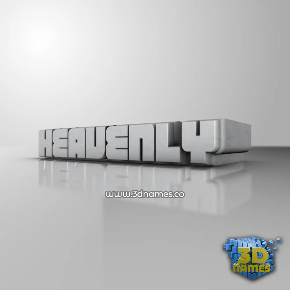 heavenly in White Metro style - 3D name wallpaper
