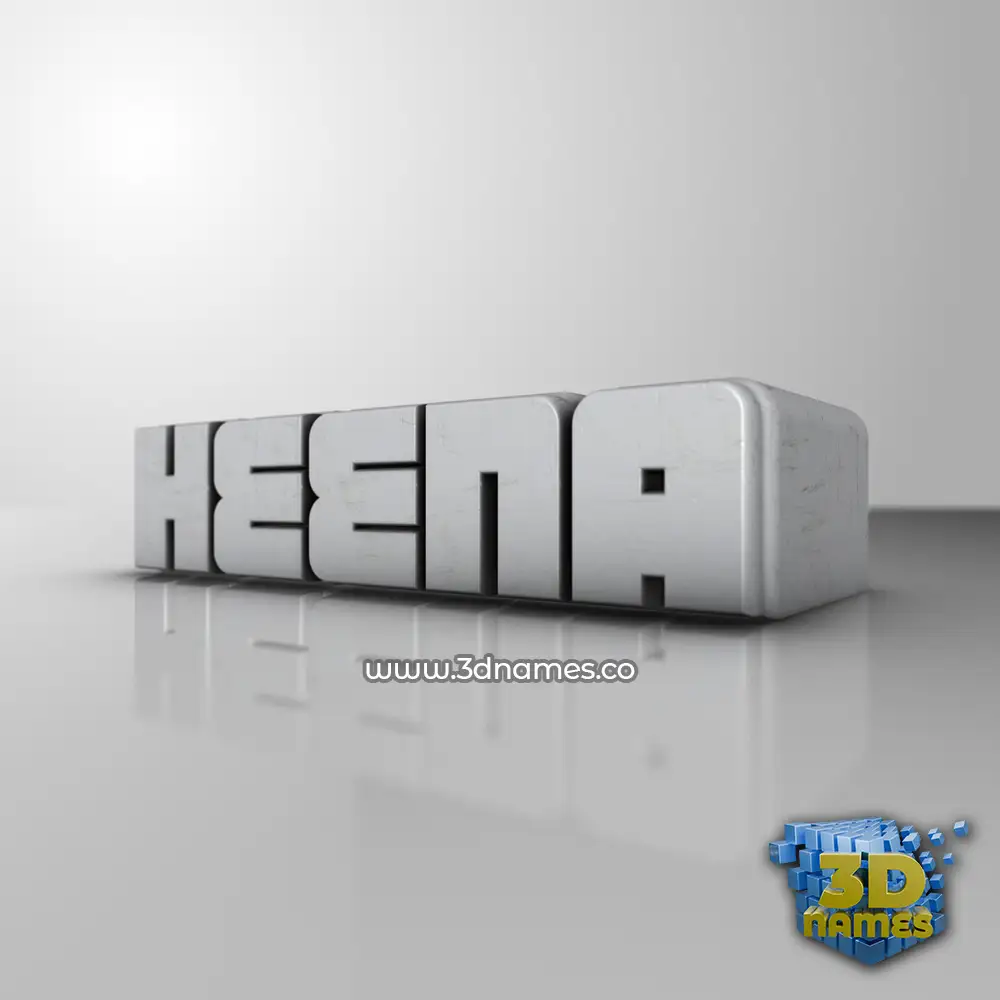 heena in White Metro style - 3D name wallpaper