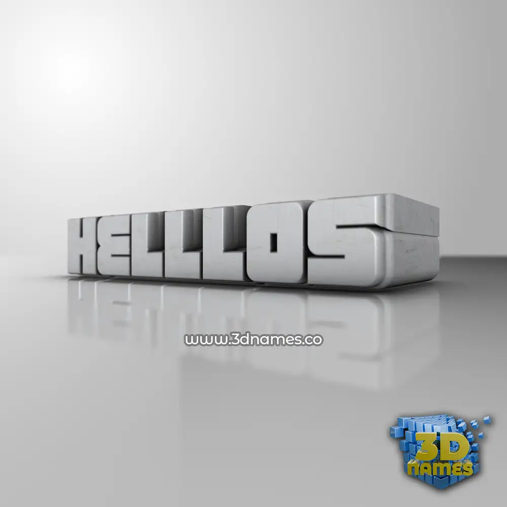 helllos in White Metro style - 3D name wallpaper