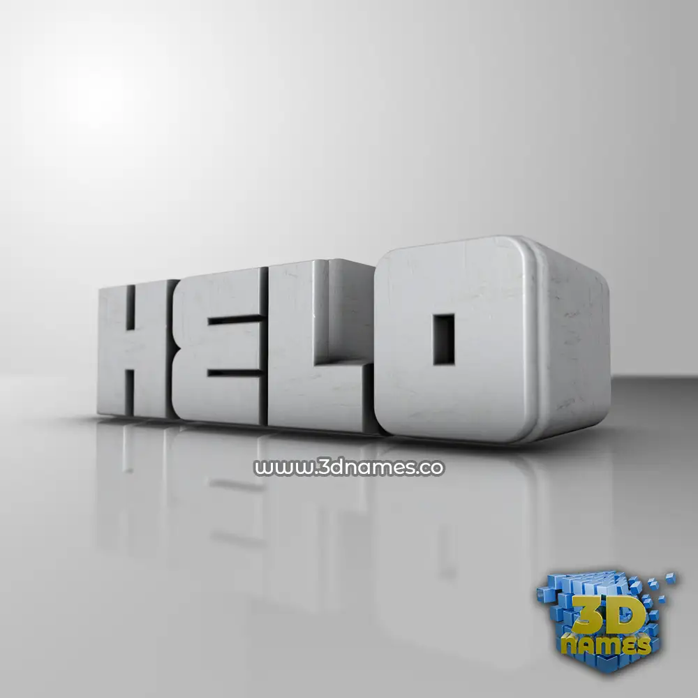 helo in White Metro style - 3D name wallpaper