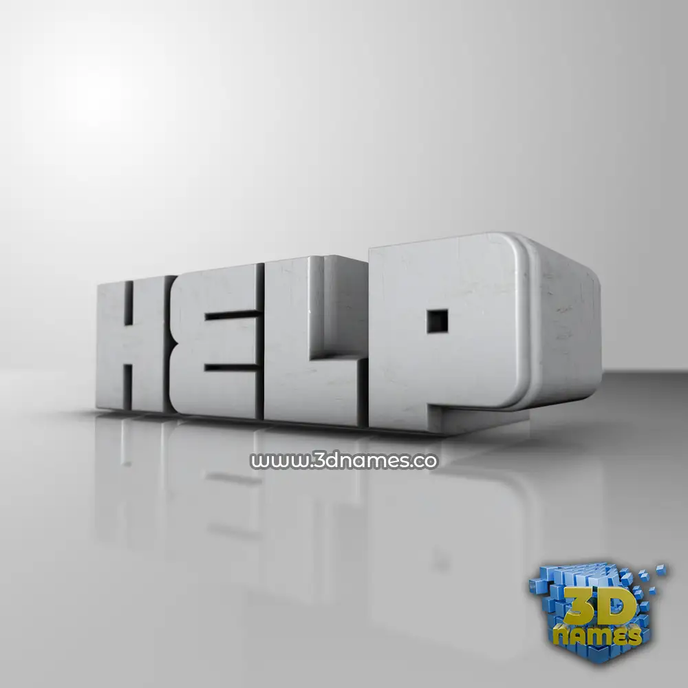 help in White Metro style - 3D name wallpaper