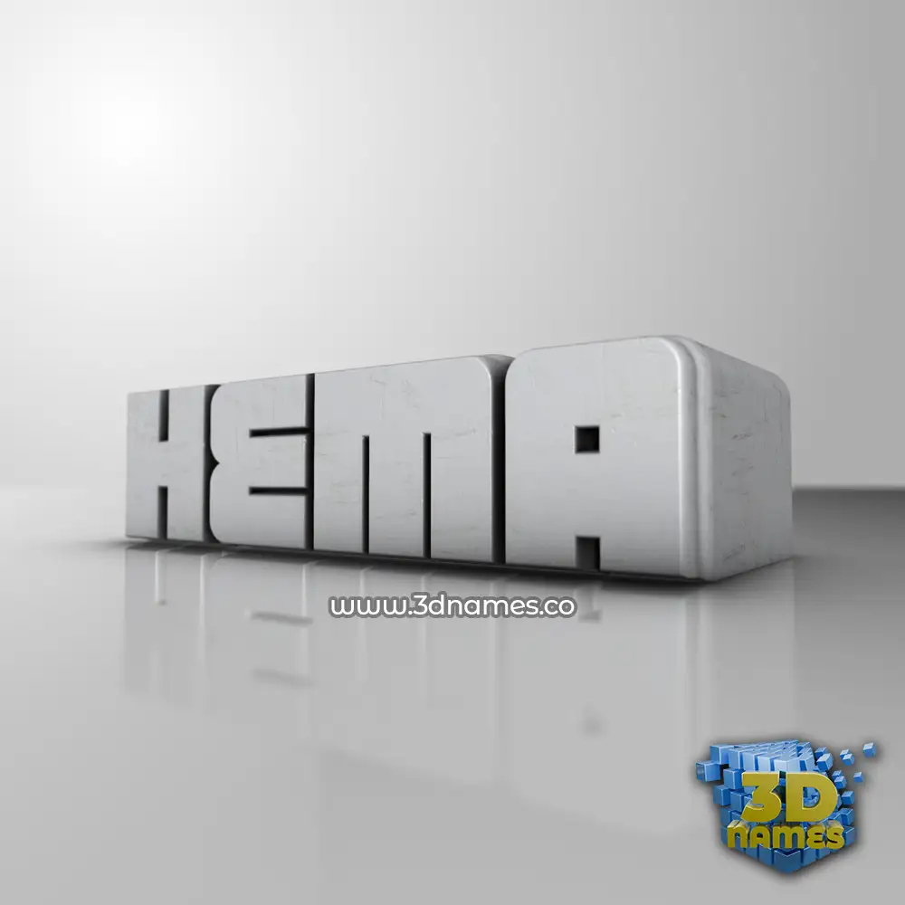 hema in White Metro style - 3D name wallpaper