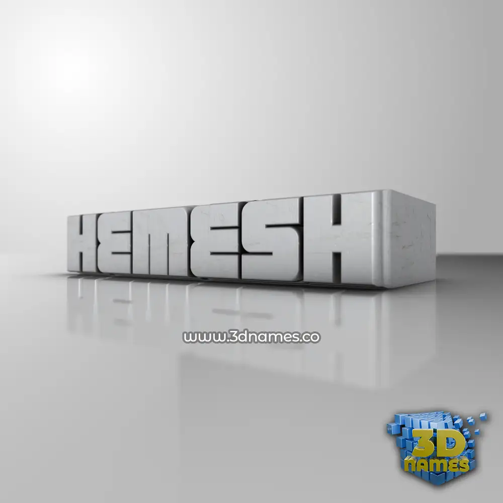 hemesh in White Metro style - 3D name wallpaper