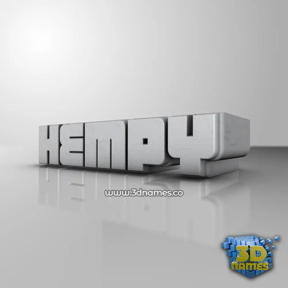 hempy in White Metro style - 3D name wallpaper