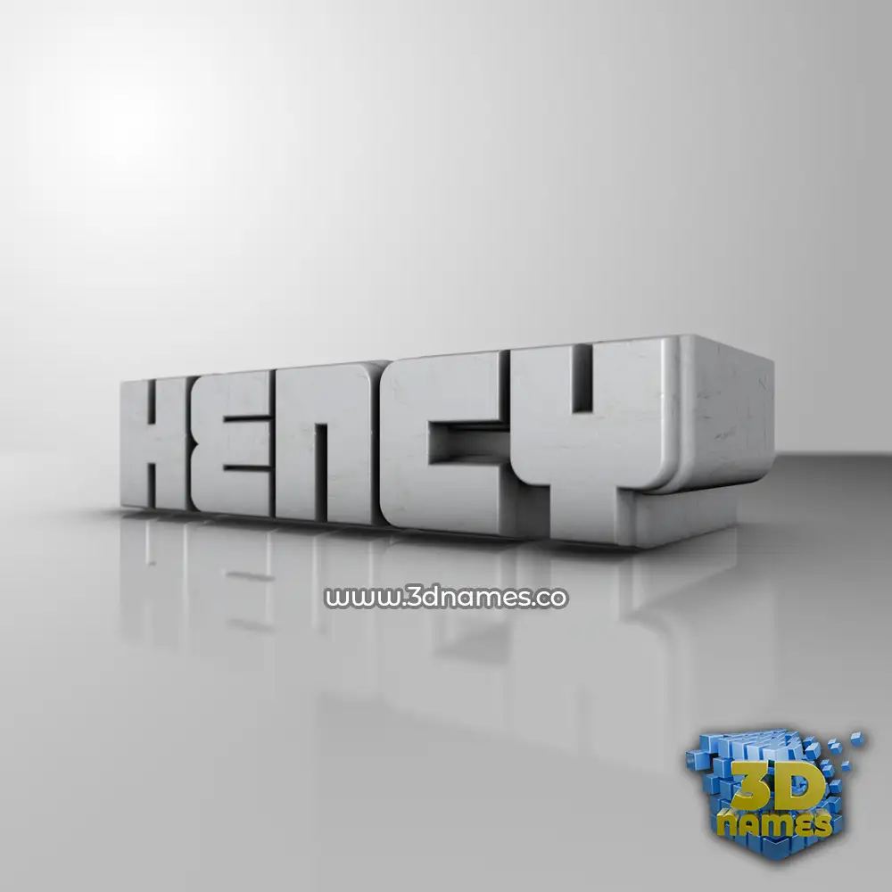hency in White Metro style - 3D name wallpaper
