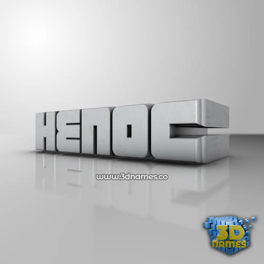 henoc in White Metro style - 3D name wallpaper
