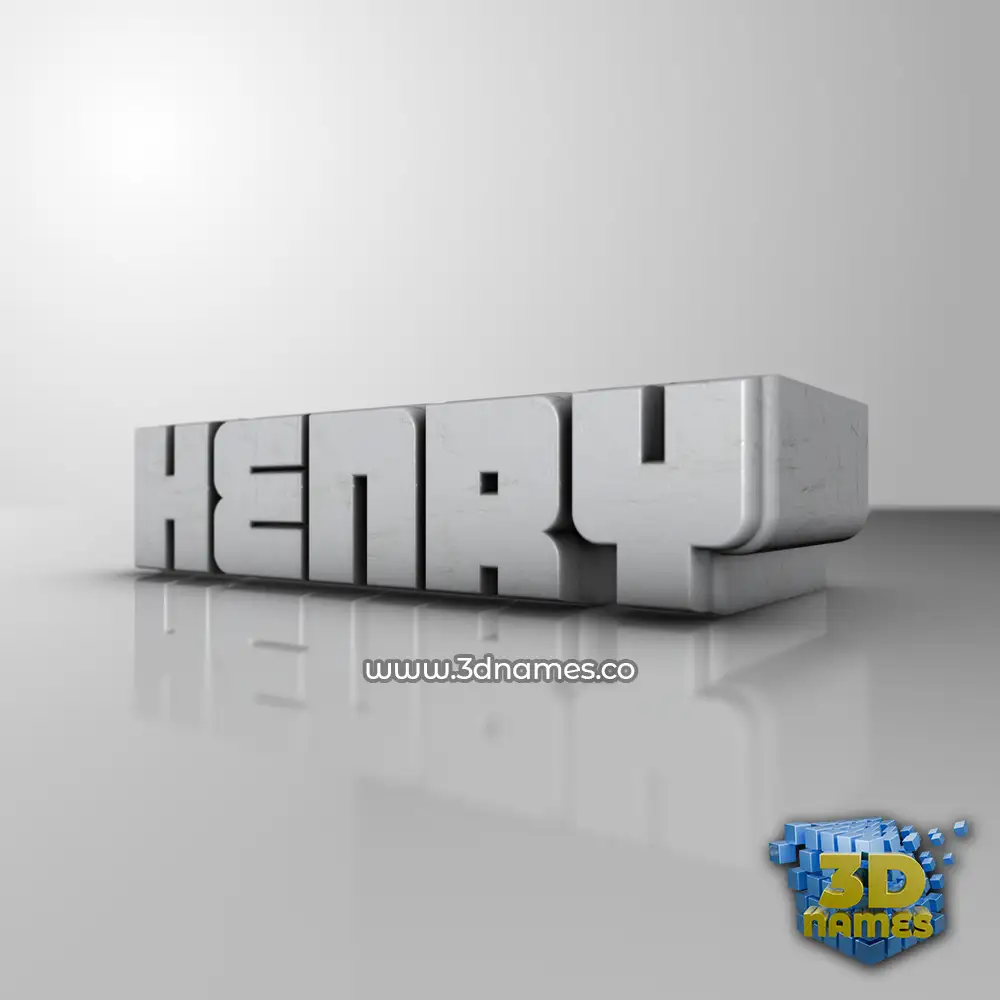 henry in White Metro style - 3D name wallpaper