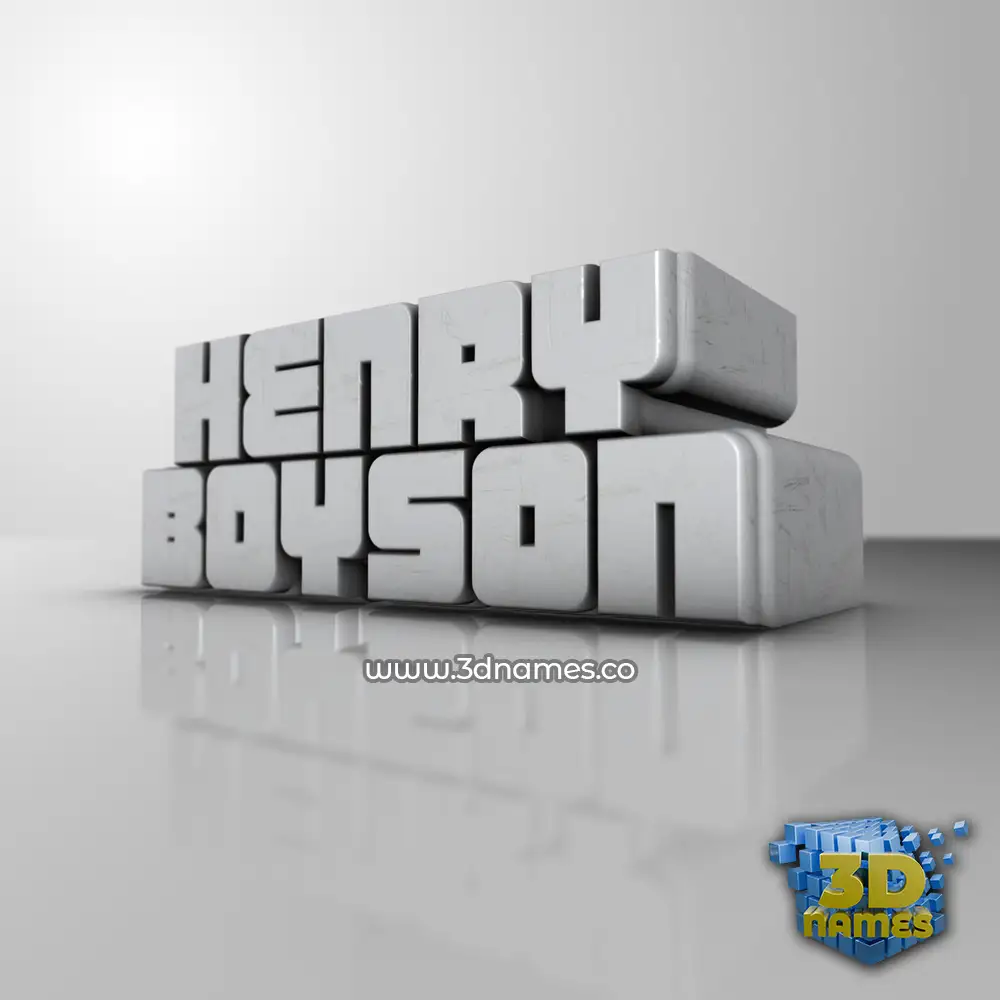 henry boyson in White Metro style - 3D name wallpaper