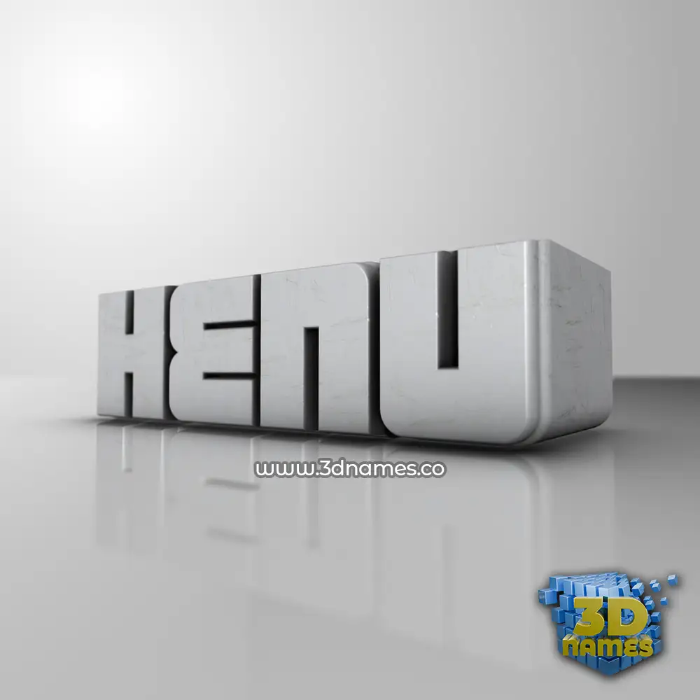 henu in White Metro style - 3D name wallpaper