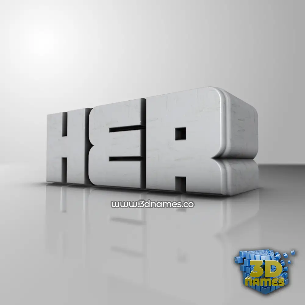 her in White Metro style - 3D name wallpaper