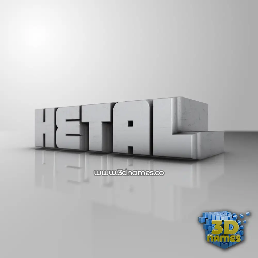 hetal in White Metro style - 3D name wallpaper