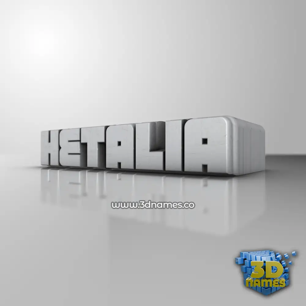 hetalia in White Metro style - 3D name wallpaper