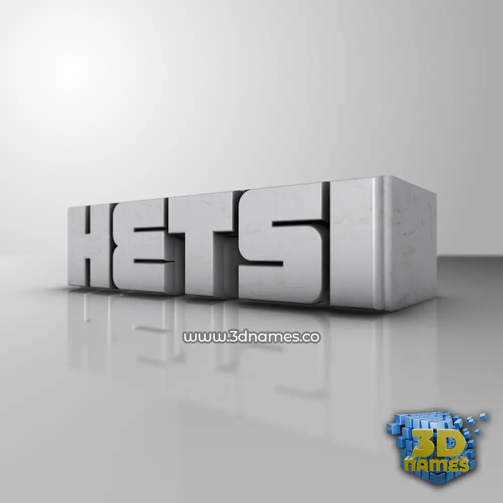 hetsi in White Metro style - 3D name wallpaper