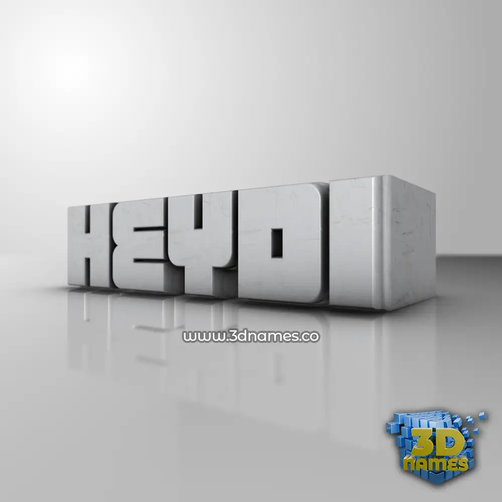 heydi in White Metro style - 3D name wallpaper