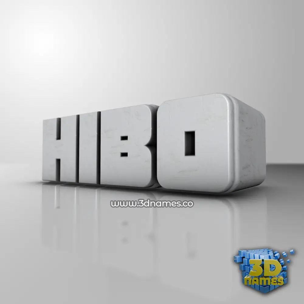 hibo in White Metro style - 3D name wallpaper