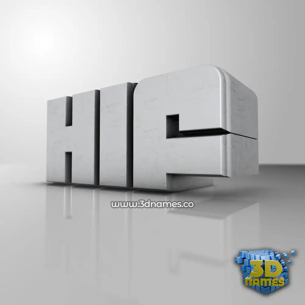 hif in White Metro style - 3D name wallpaper