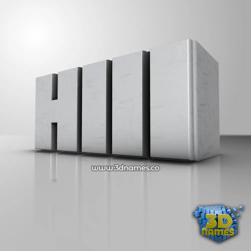 hiii in White Metro style - 3D name wallpaper