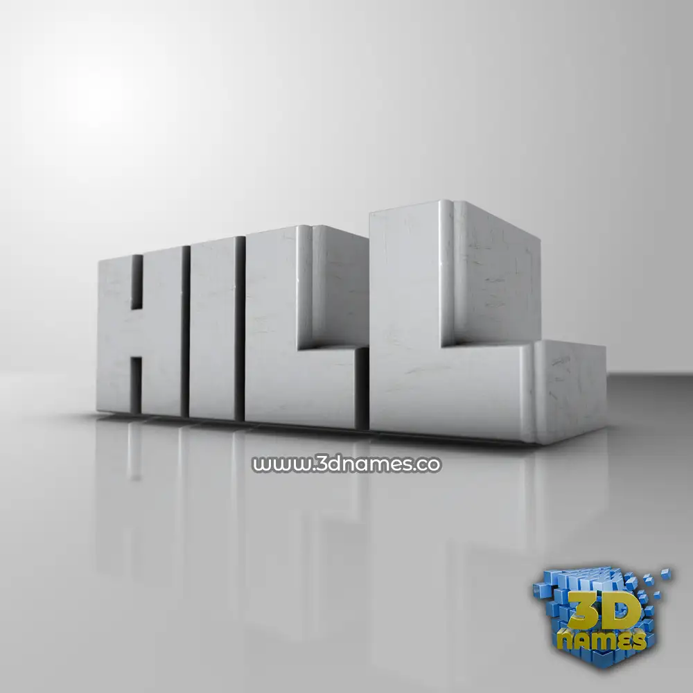 hill in White Metro style - 3D name wallpaper