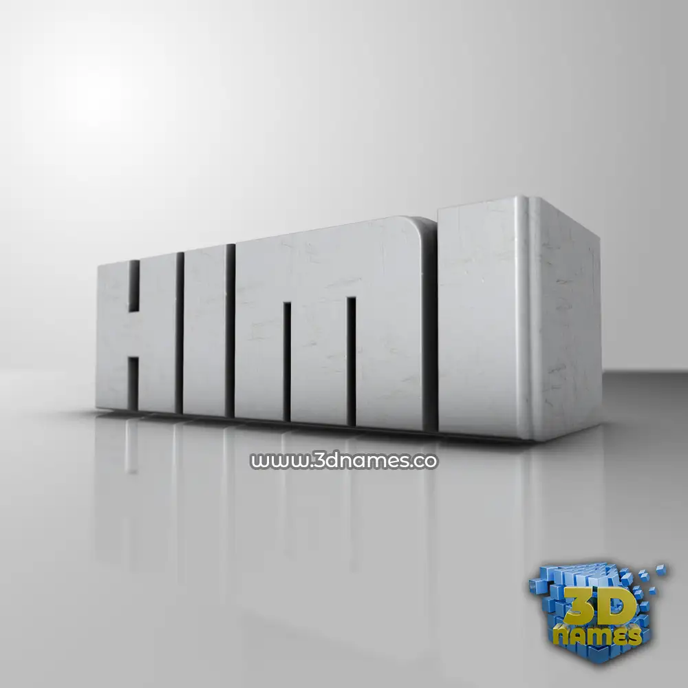 himi in White Metro style - 3D name wallpaper