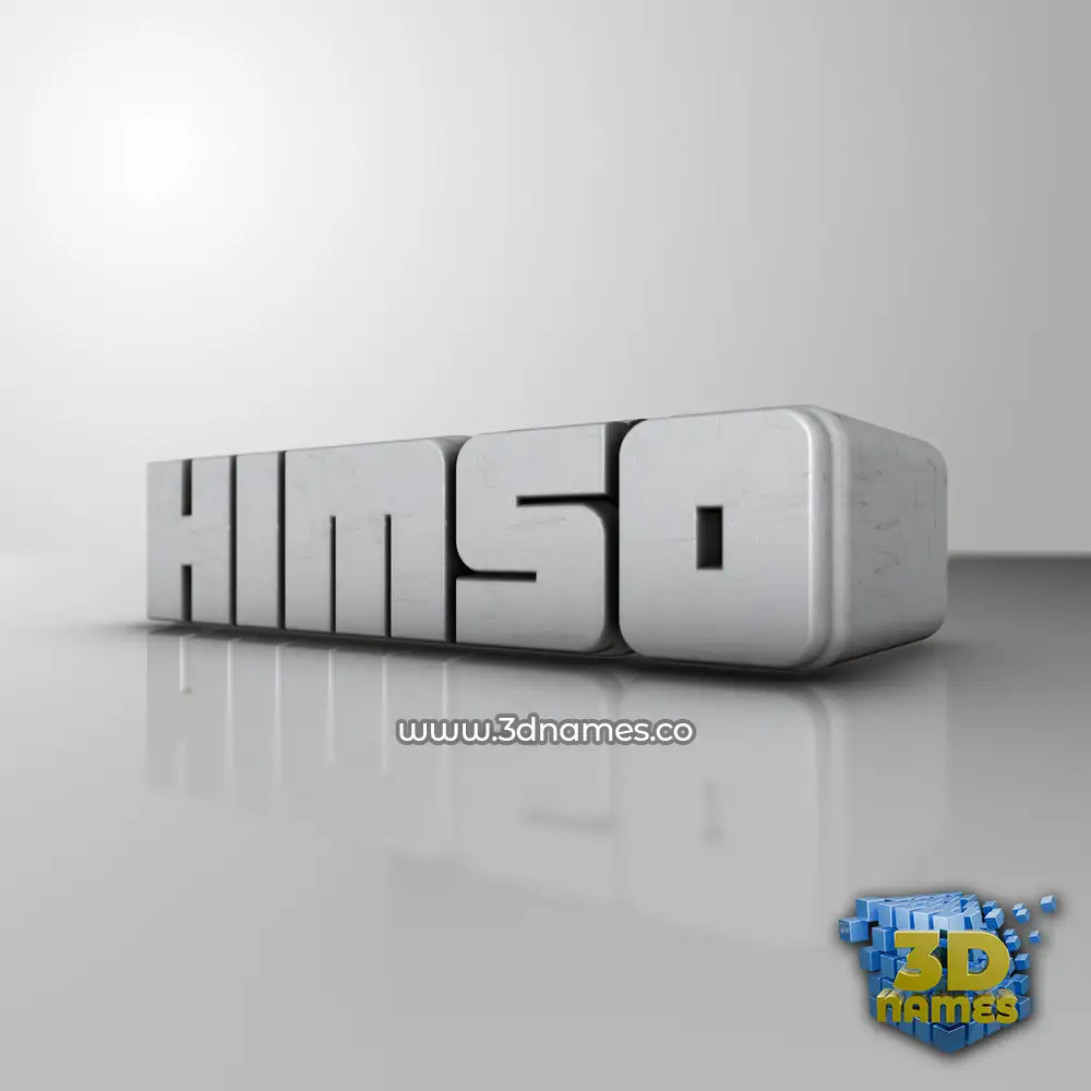 himso in White Metro style - 3D name wallpaper