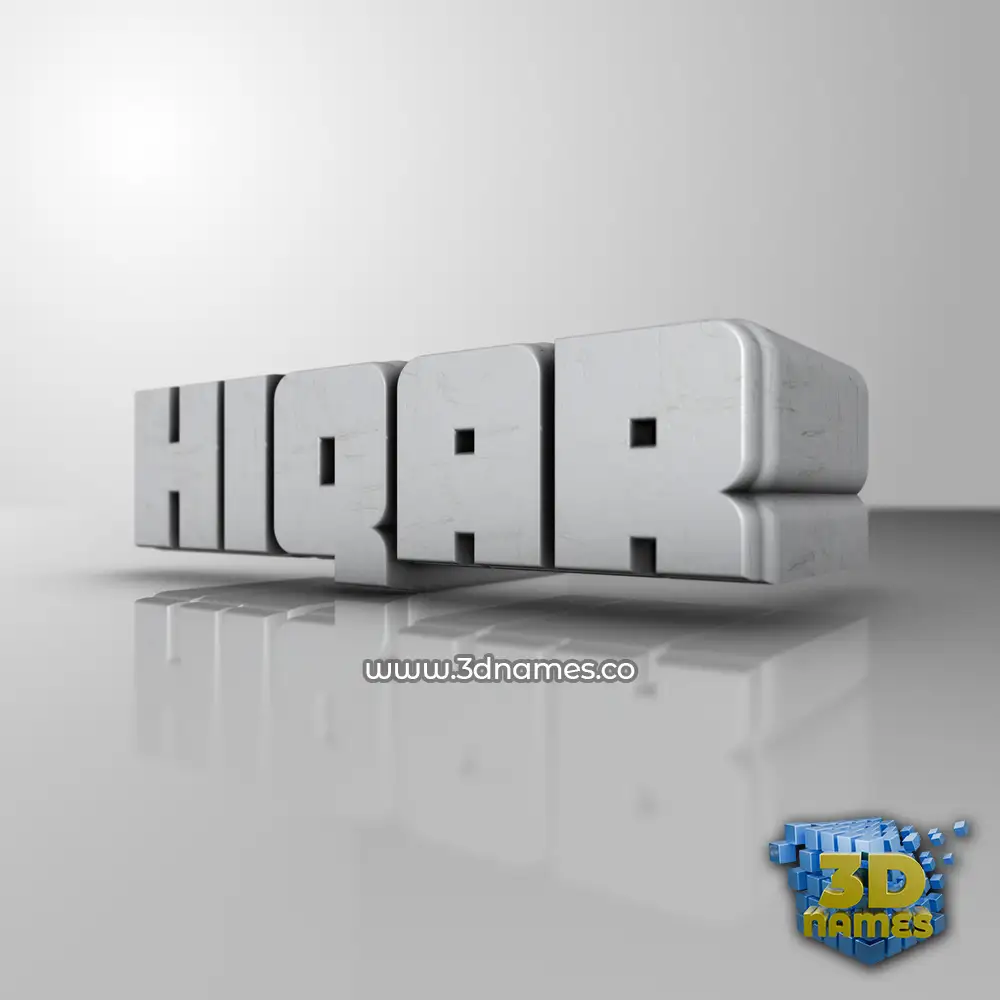 hiqar in White Metro style - 3D name wallpaper