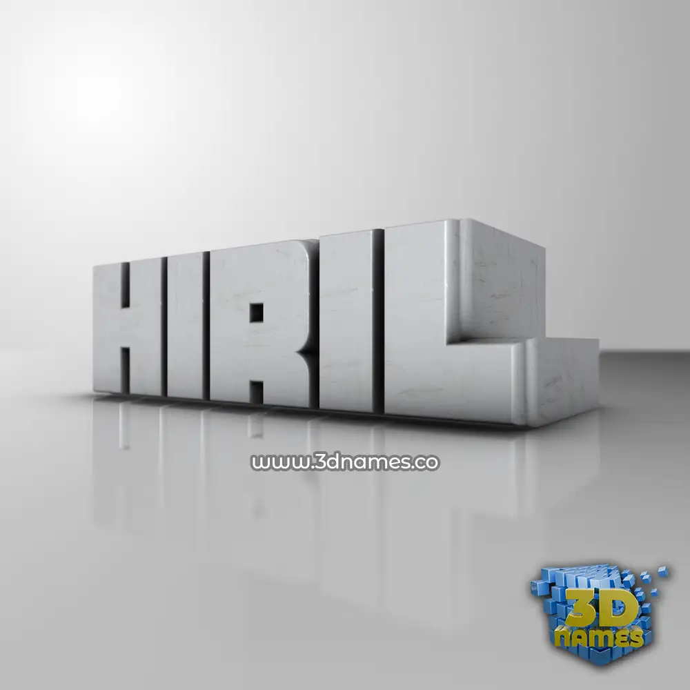hiril in White Metro style - 3D name wallpaper