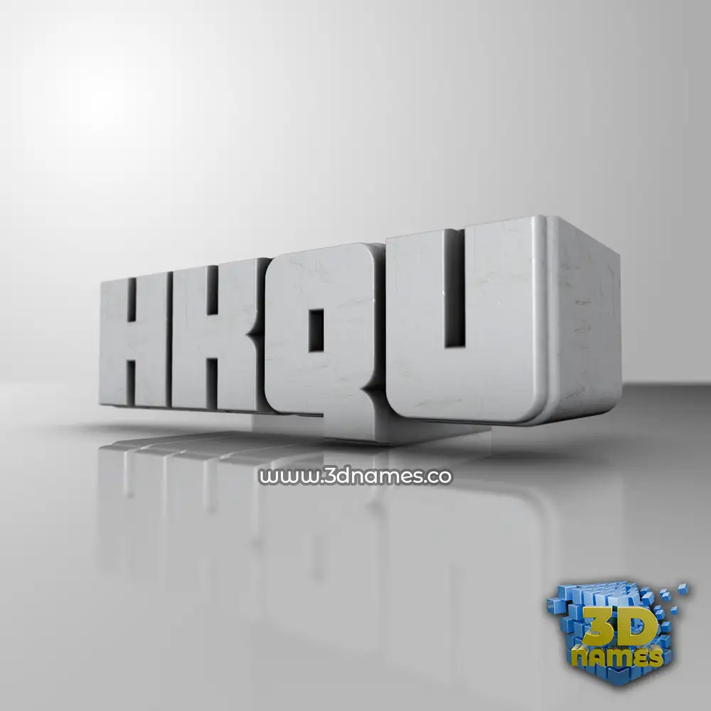hkqu in White Metro style - 3D name wallpaper