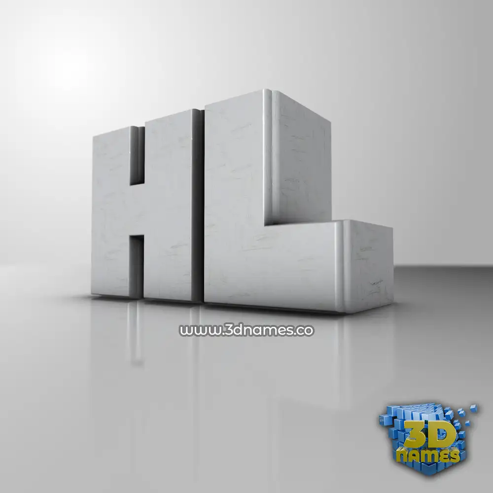 hl in White Metro style - 3D name wallpaper