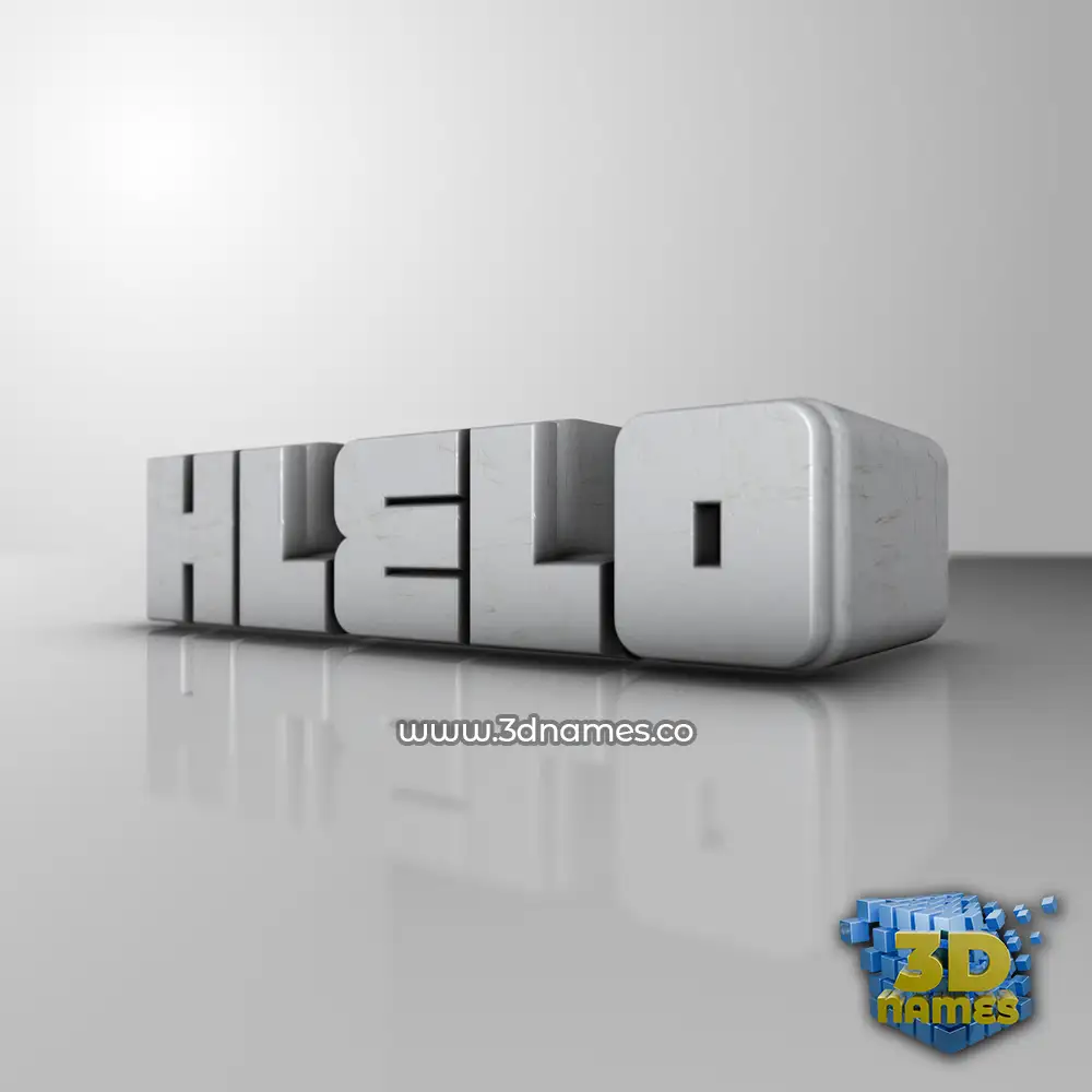 hlelo in White Metro style - 3D name wallpaper
