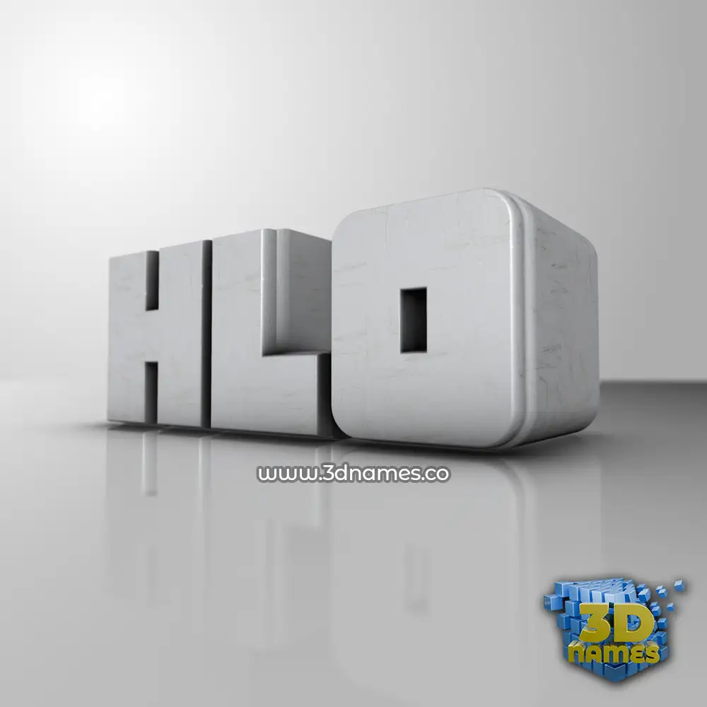 hlo in White Metro style - 3D name wallpaper
